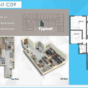 2-bedroom apartment(105 meter for Sale) in 3 Pyramids Resort