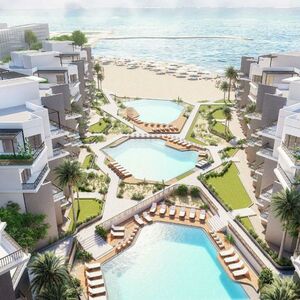 Direct on the Beach studio apartment in the Majra Resort Hur